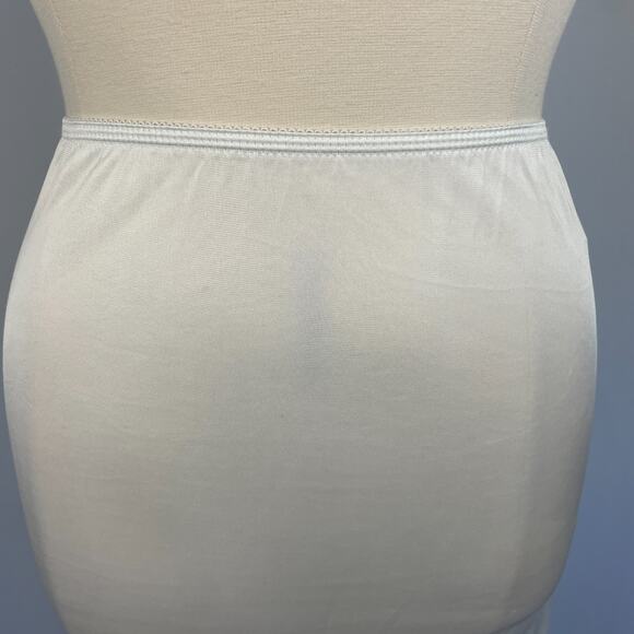 Vintage Half Slip Skirt Size Large White Ivory Solid Satin Nylon Side Slit - Picture 3 of 15